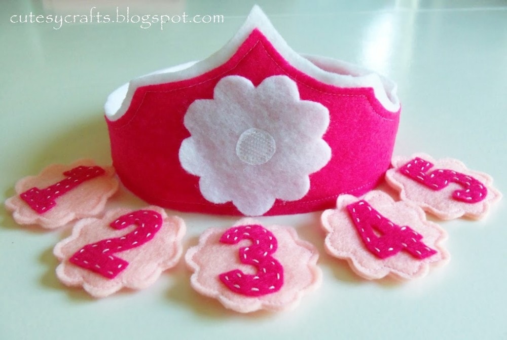 Felt Birthday Crown with Interchangeable Numbers