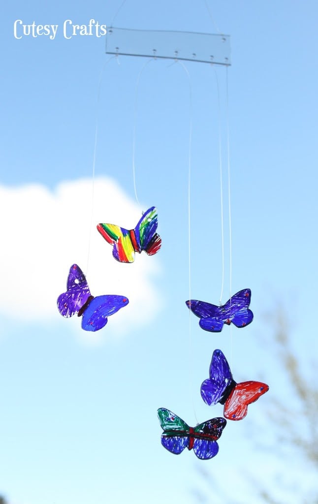Butterfly Craft Idea - Shrinky Dink Suncatchers - Cutesy Crafts