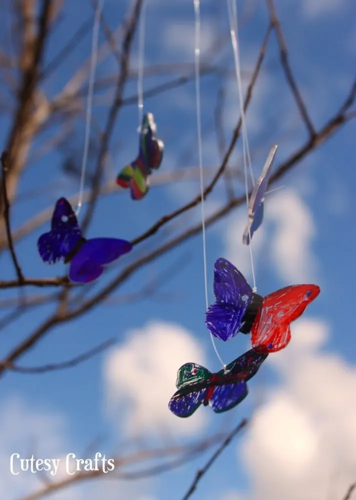 Butterfly Craft Idea - Shrinky Dink Suncatchers