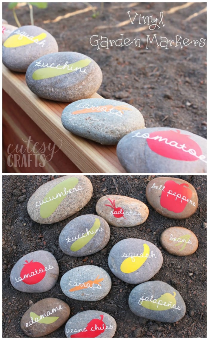 Vinyl DIY Garden Markers with Free Silhouette Cut File