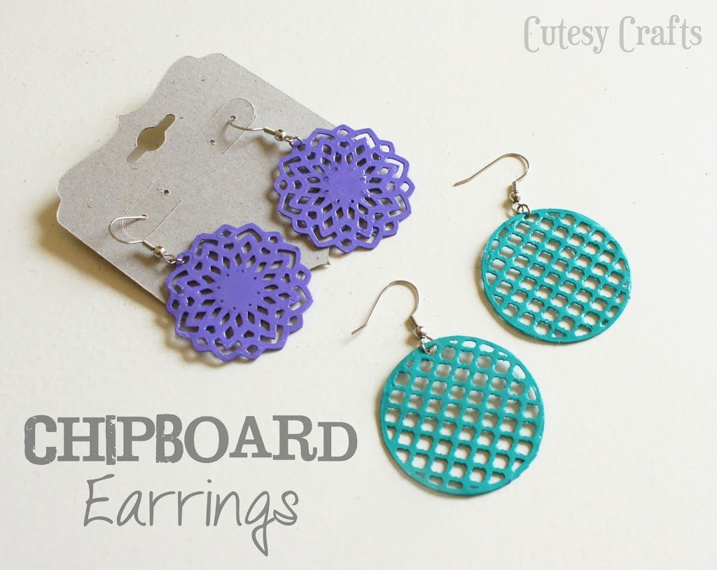 Chipboard Earrings - Cutesy Crafts