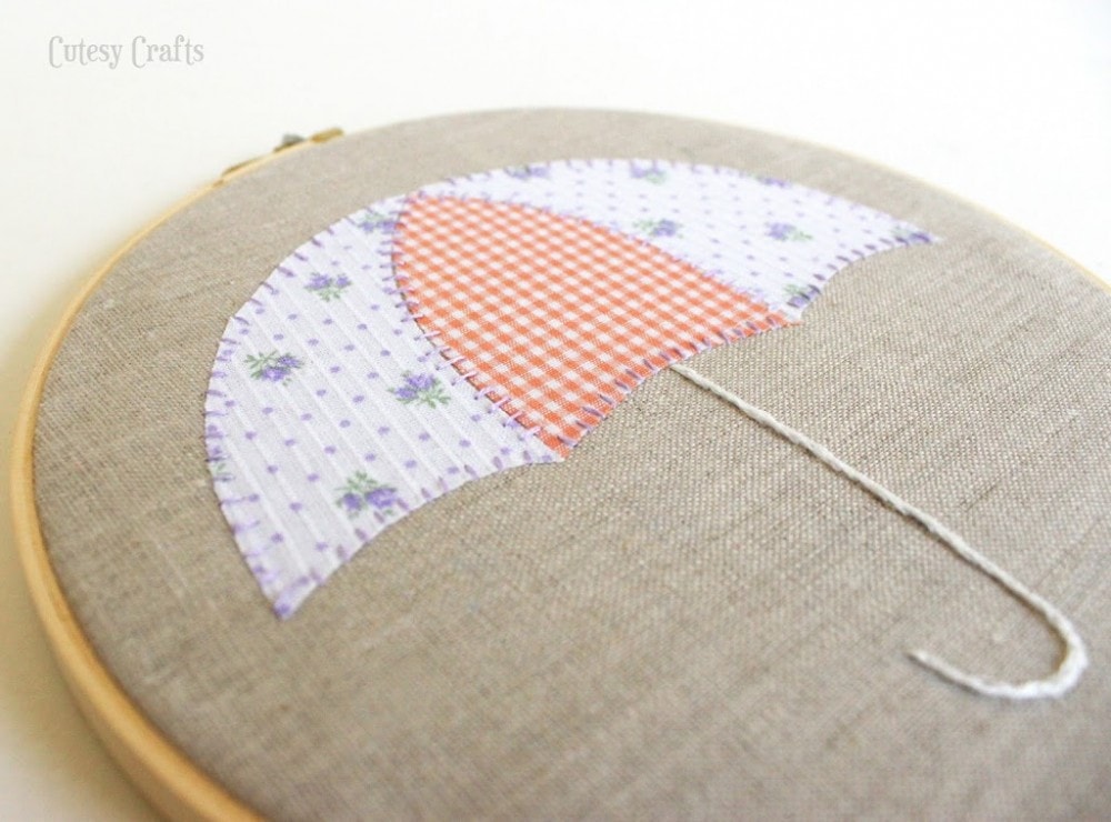 Free Embroidery Hoop Art Patterns - umbrella