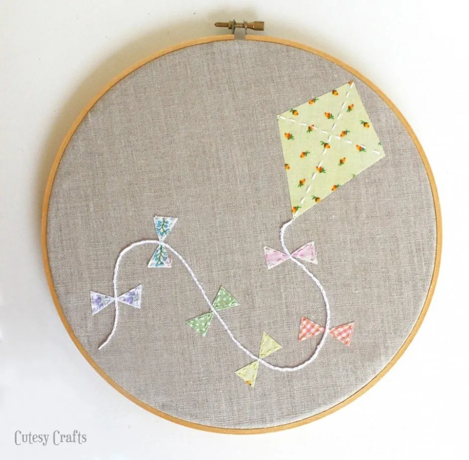 Free Embroidery Hoop Art Patterns - kite