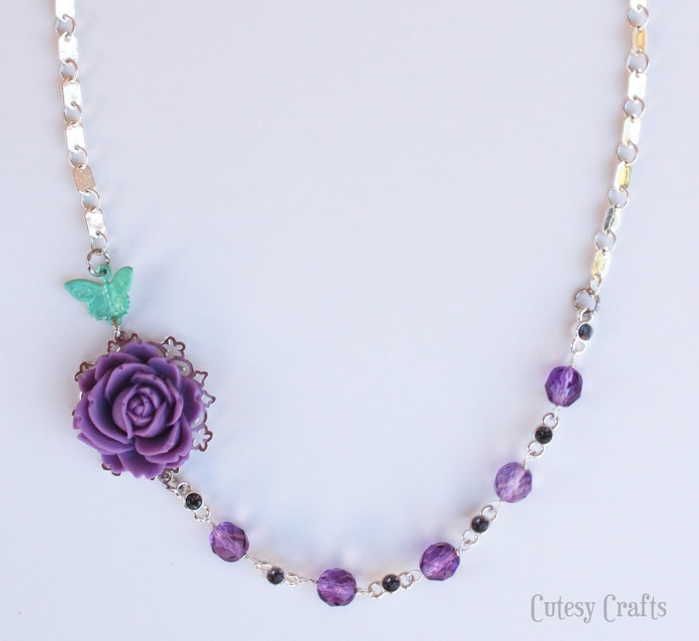 1pc Women's Elegant Purple Rose Flower Collar Necklace Accessory | SHEIN USA