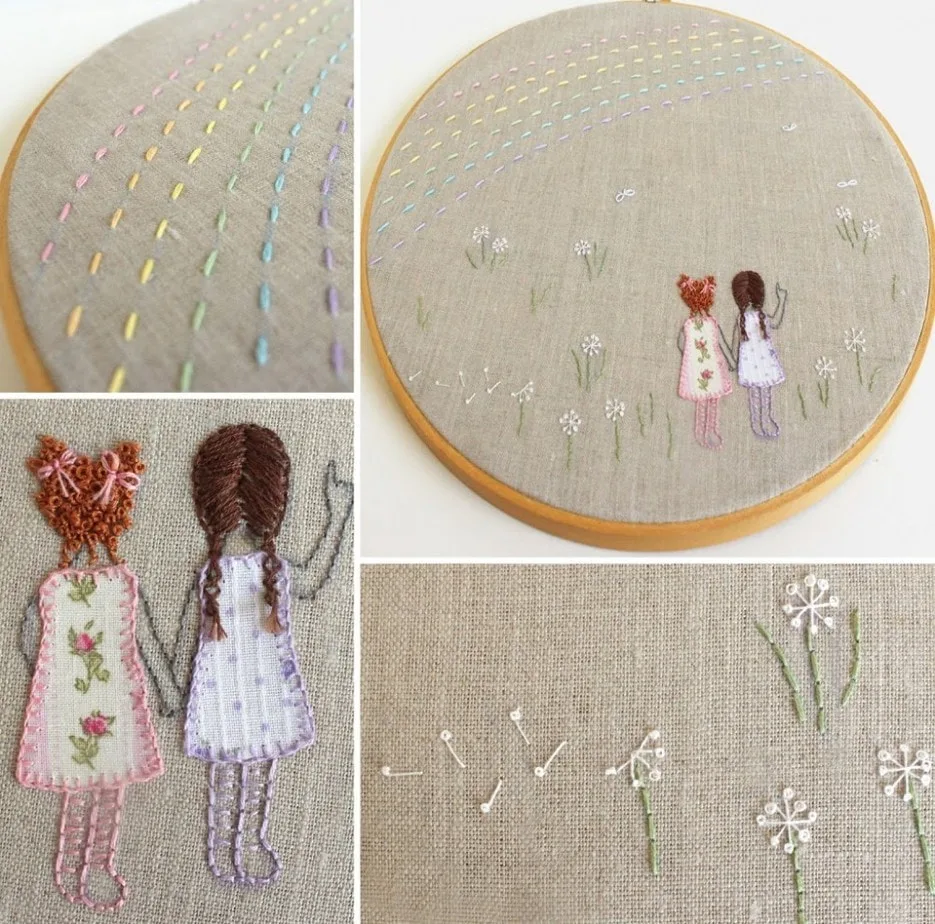 Using Fabric Paint and Appliqué with Hand Embroidery Patterns