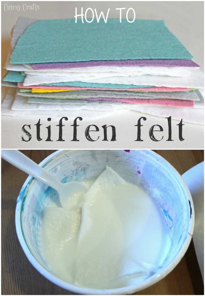 How to stiffen felt using white school glue.