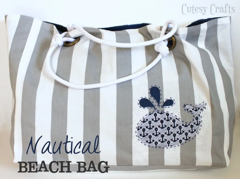 Nautical Beach Bag - Cutesy Crafts