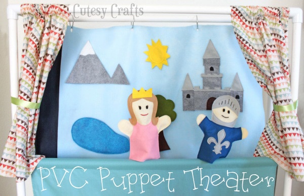 PVC Puppet Theater with felt backdrop and velcro scenery!
