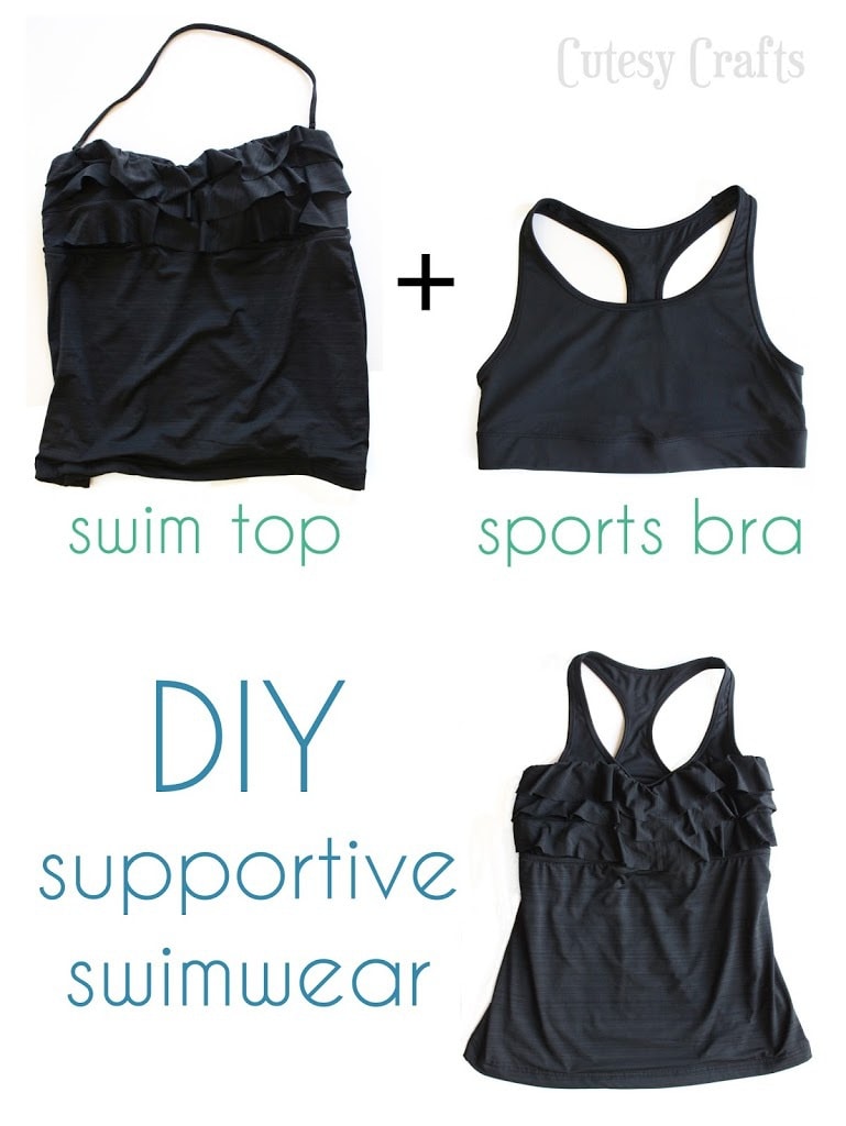 sports bra as a swim top