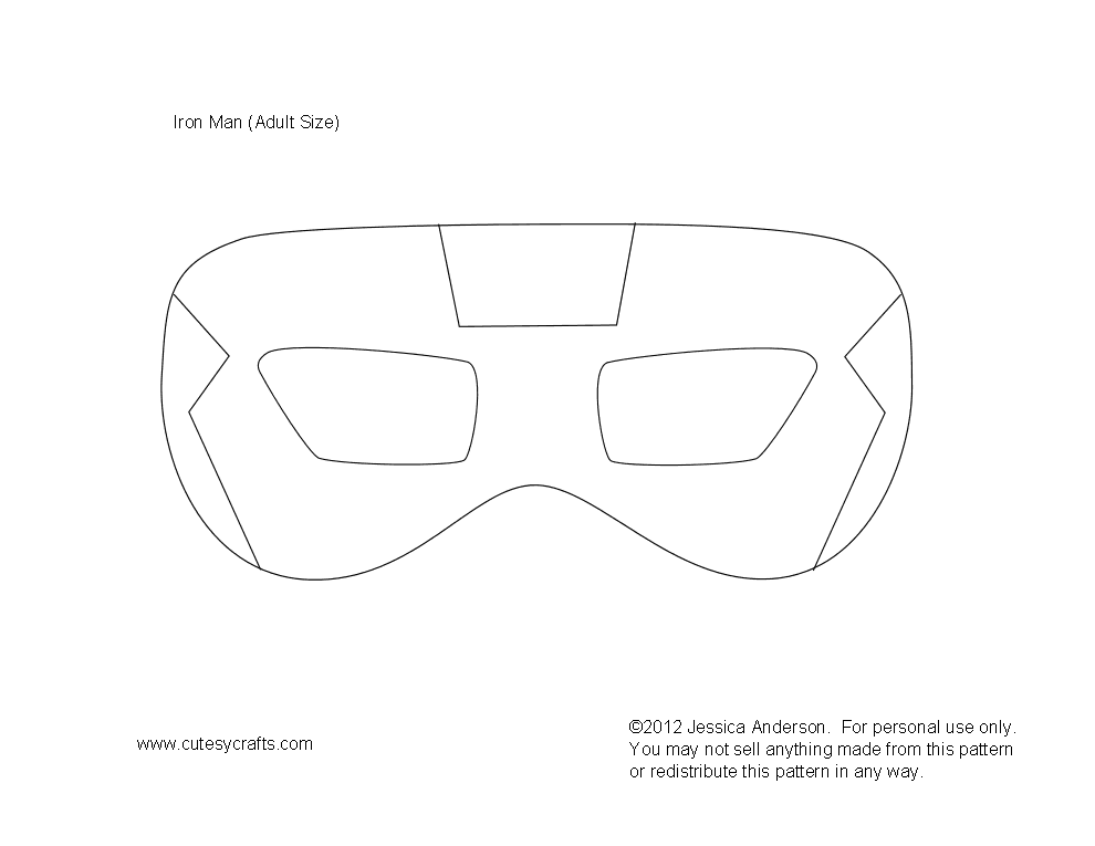 Adult Superhero Mask Patterns