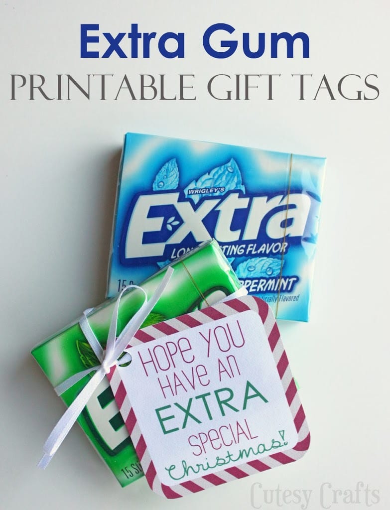 Extra Gum Printable Gift Tags - Cutesy Crafts