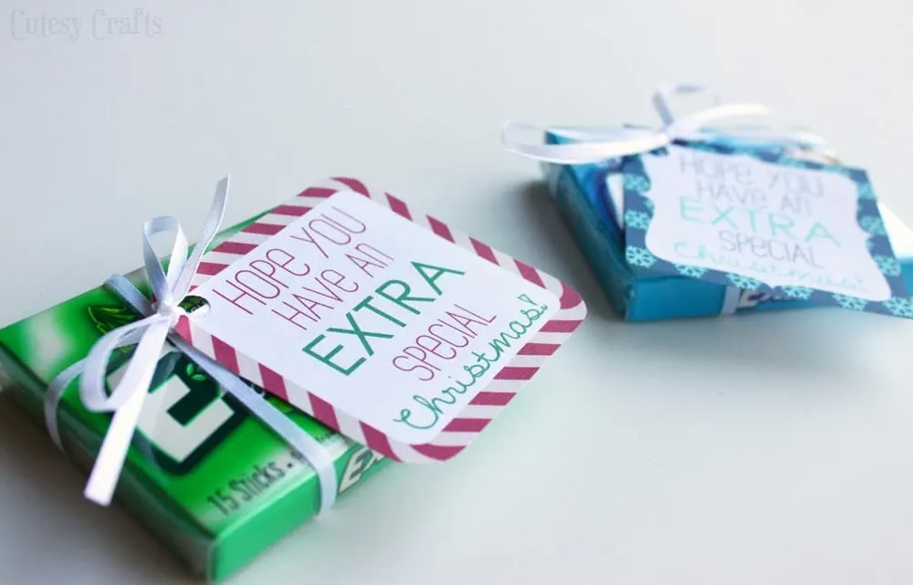 Extra Gum Printable Gift Tags for Christmas