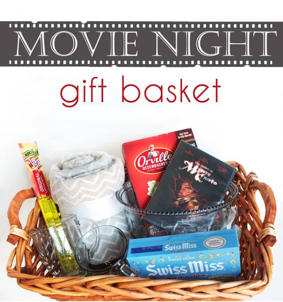 Hot Chocolate and Popcorn Movie Night Gift Basket - Cutesy Crafts