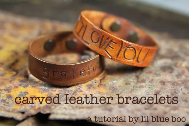Carved Leather Bracelets