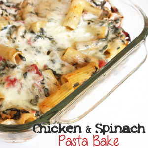 Kitchen Crafts - Chicken & Spinach Pasta Bake - Cutesy Crafts