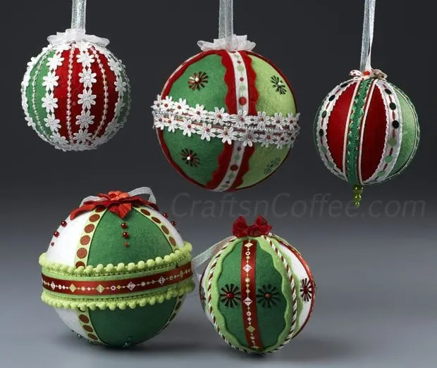 Felt & Ribbon Ornaments from Crafts n' Coffee