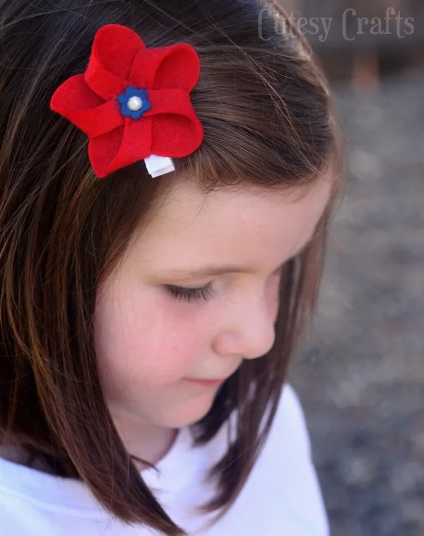 Felt 4th of July Hair Clips