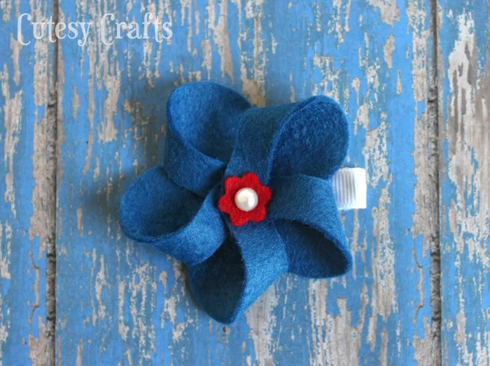 Felt 4th of July Hair Clip