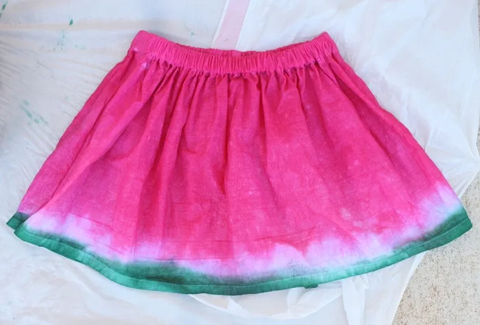 Dip Dye Watermelon Skirt - Made from a flour sack tea towel!