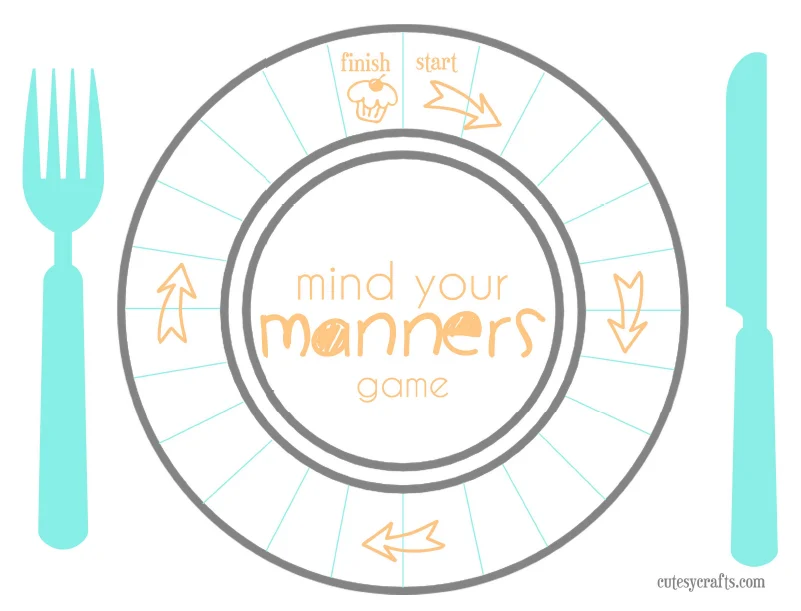 Printable game to teach table manners to kids. #DineInOrderAhead #PMedia #ad
