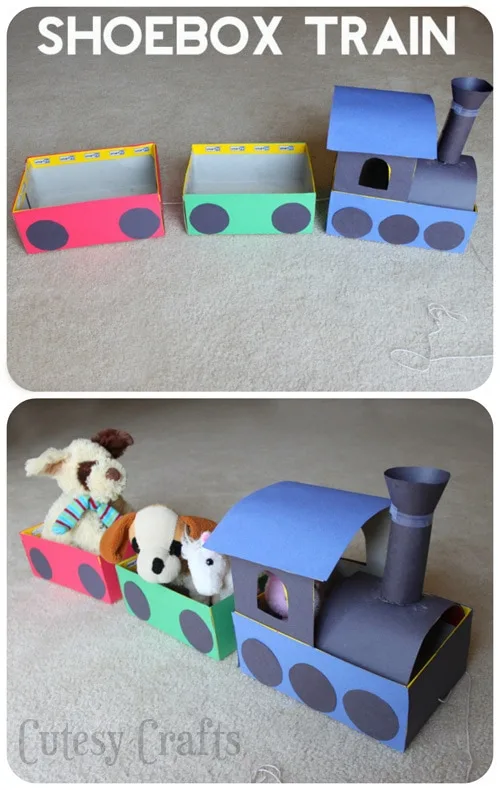 Shoebox Train Craft for Kids - Cutesy Crafts