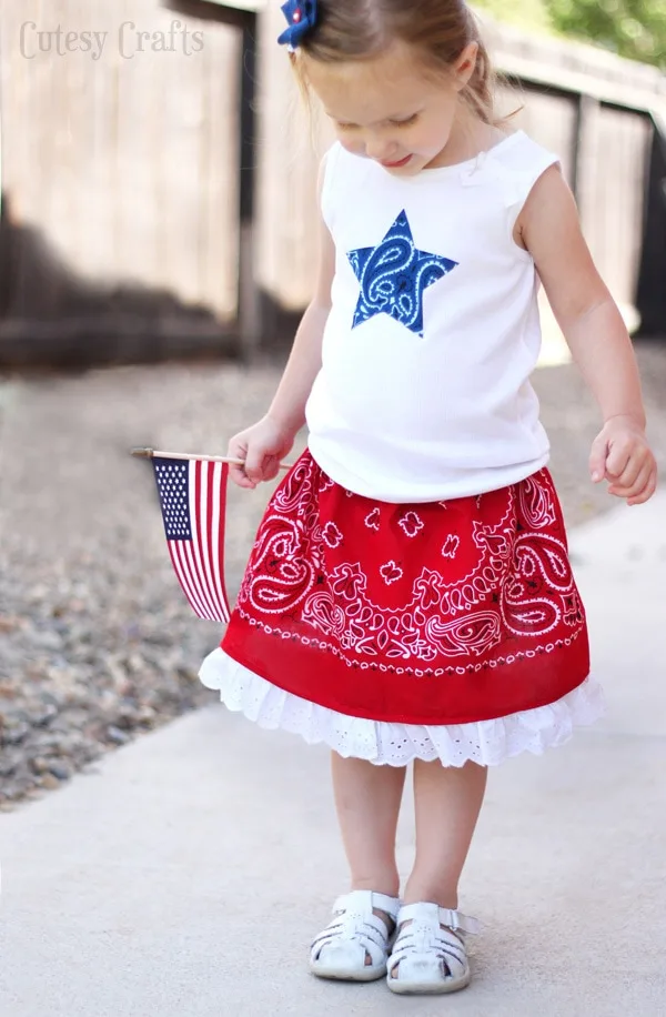 Bandana Skirt Tutorial - Perfect for a 4th of July outfit or every day cuteness!