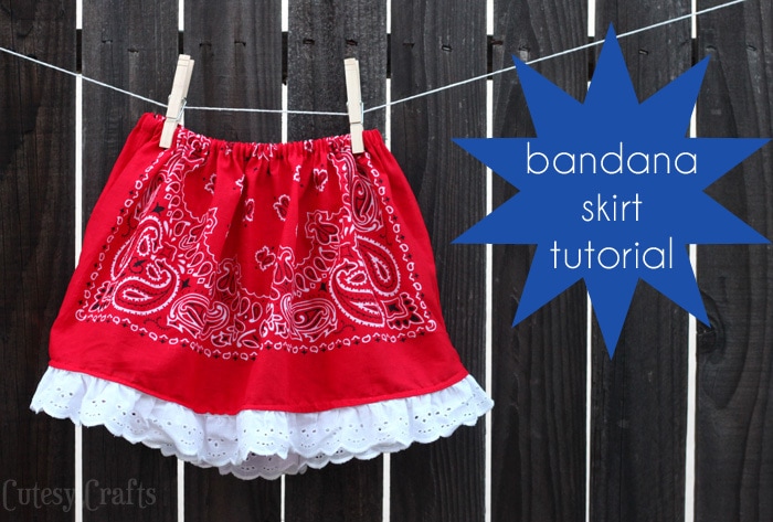 Girls Bandana Skirt Tutorial - Perfect for a 4th of July outfit or every day cuteness!
