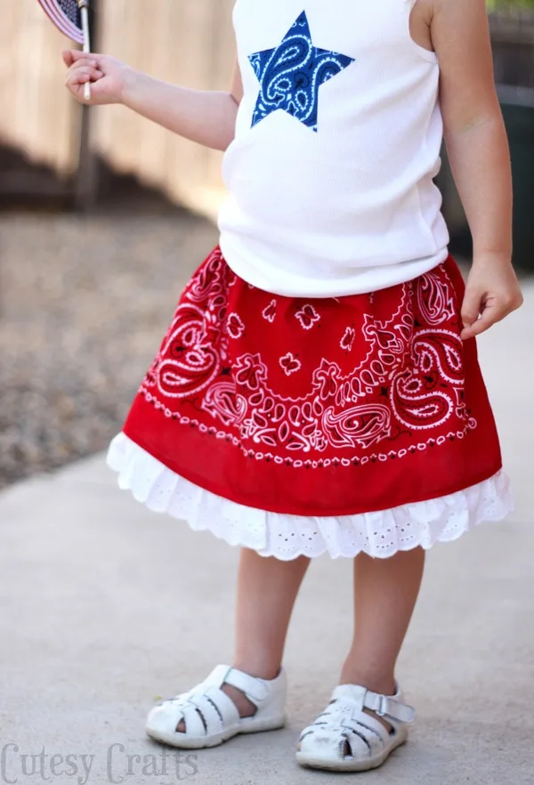 Bandana Skirt Tutorial - Perfect for a 4th of July outfit or every day cuteness!