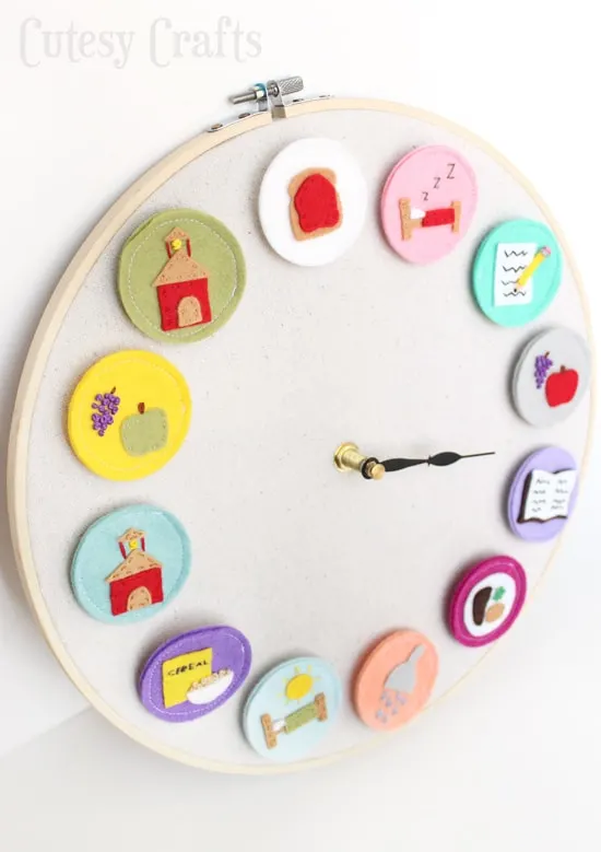 DIY Clock for Kids - Helps the kids know what activity is coming next during the day.