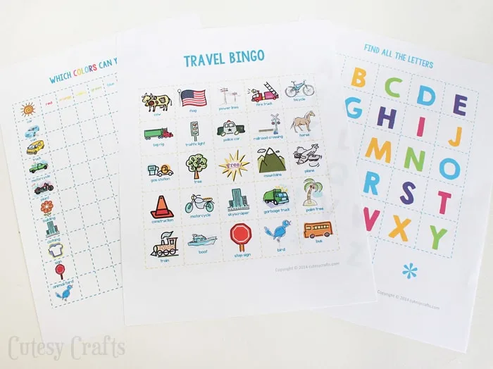 Free printable road trip games!