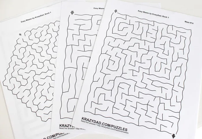 Printable mazes from krazydad.com