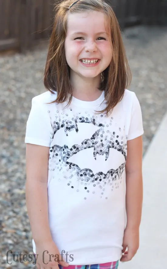 Eraser-Stamped Halloween Shirt - Made with Freezer Paper and a pencil eraser!