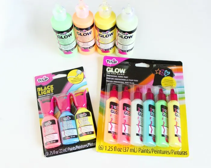 Tulip Glow-in-the-Dark Nontoxic Fabric Paint - 6 count, 1.25 fl oz tubes