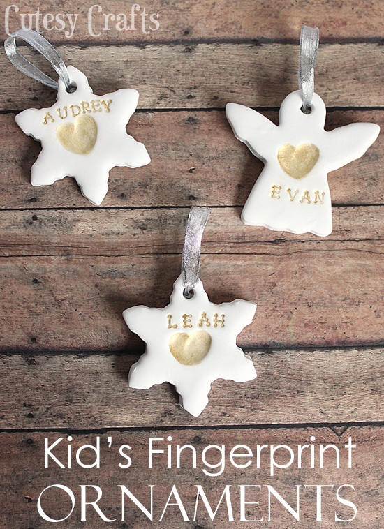 Handmade Christmas ornaments stamped with your children's fingerprints!