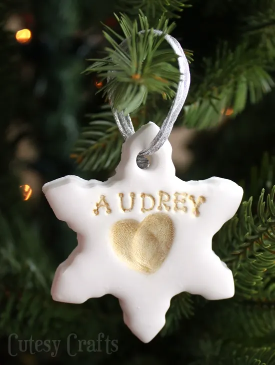 Handmade Christmas ornaments stamped with your children's fingerprints!