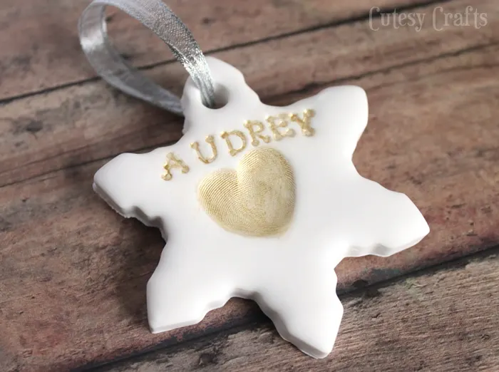 Handmade Christmas ornaments stamped with your children's fingerprints!