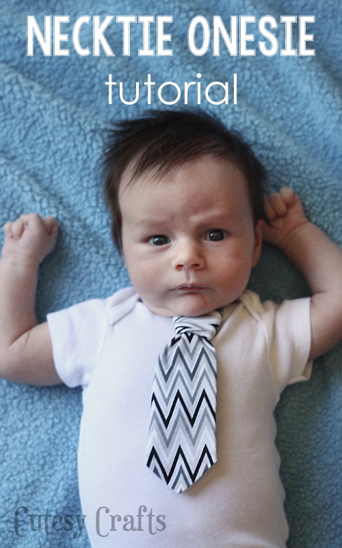 Necktie Onesie Tutorial with Baby Tie Pattern - Would make a great baby shower gift!
