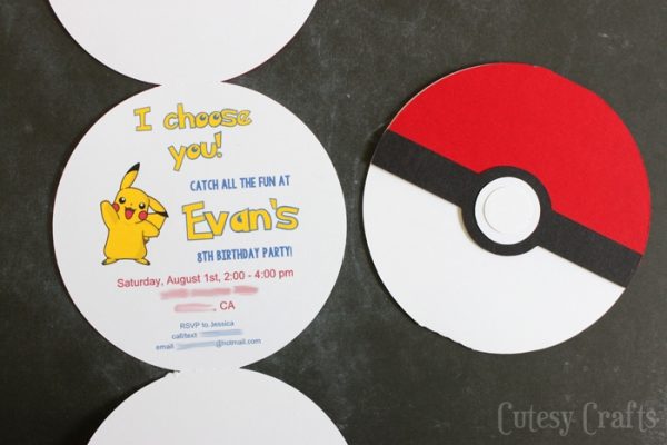 Pokemon Birthday Party Invitations (with free Silhouette cut file ...