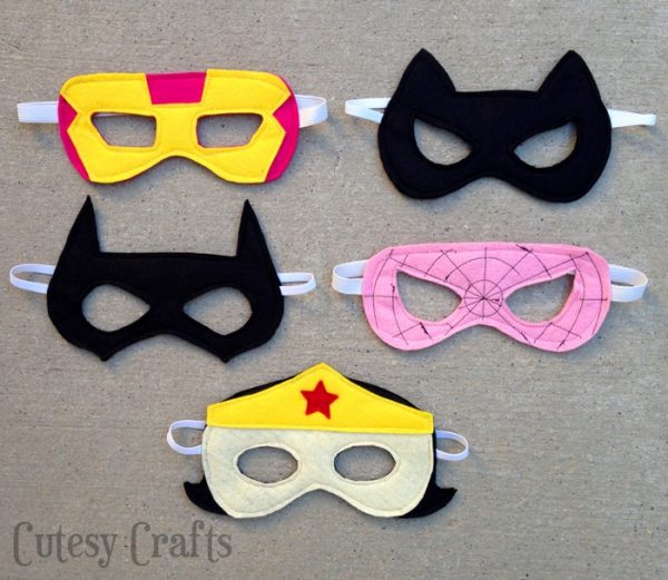 Girl Felt Superhero Mask Templates - Cutesy Crafts