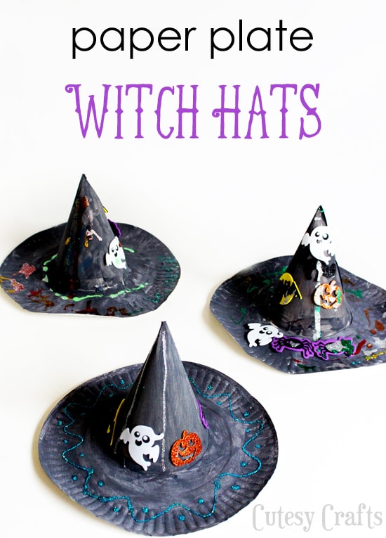 Halloween Craft for Kids Paper Plate Witch Hat Cutesy Crafts