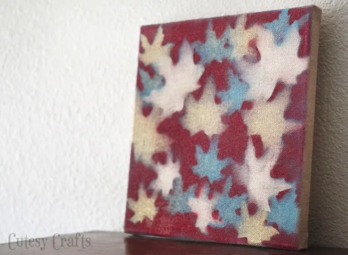 Fall Craft - Leaf-Stenciled Canvas