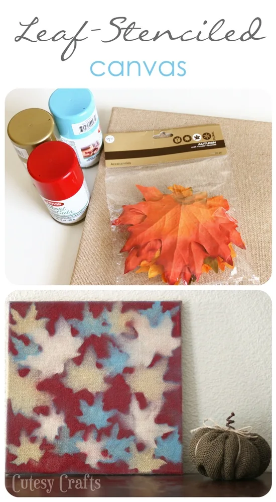 Fall Craft - Leaf-Stenciled Canvas