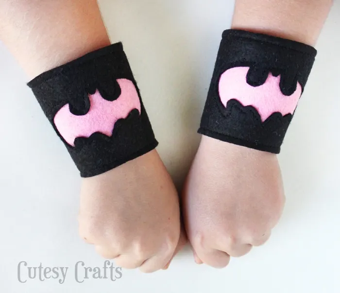 Felt Batgirl or Batman Superhero Cuffs