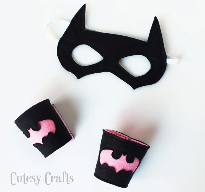 Felt Batgirl or Batman Superhero Cuffs