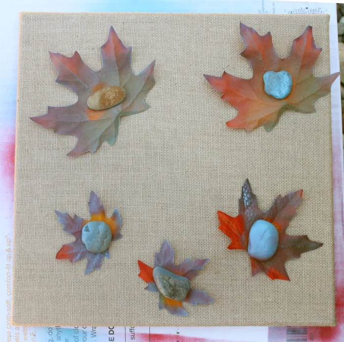 Fall Craft - Leaf-Stenciled Canvas