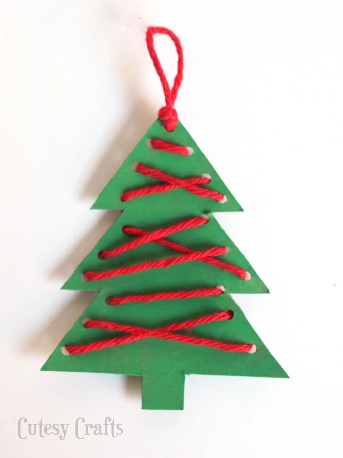 Christmas Craft for Kids - Lacing Ornaments