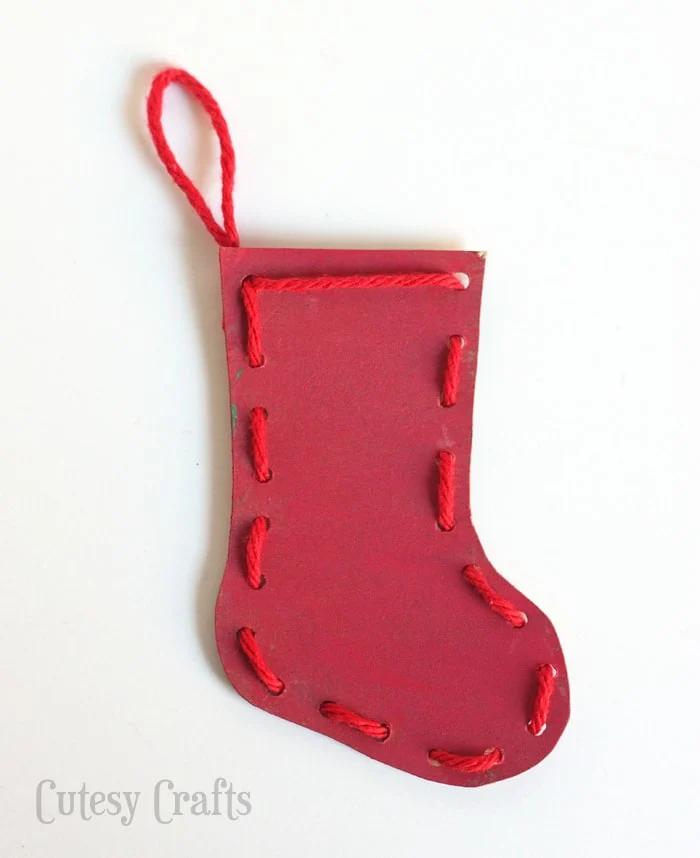 Christmas Craft for Kids - Lacing Ornaments