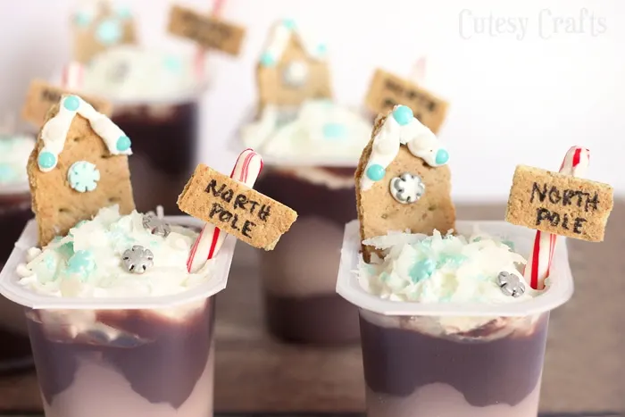 Christmas Treats - North Pole Pudding Cups #SnackPackMixIns #ad