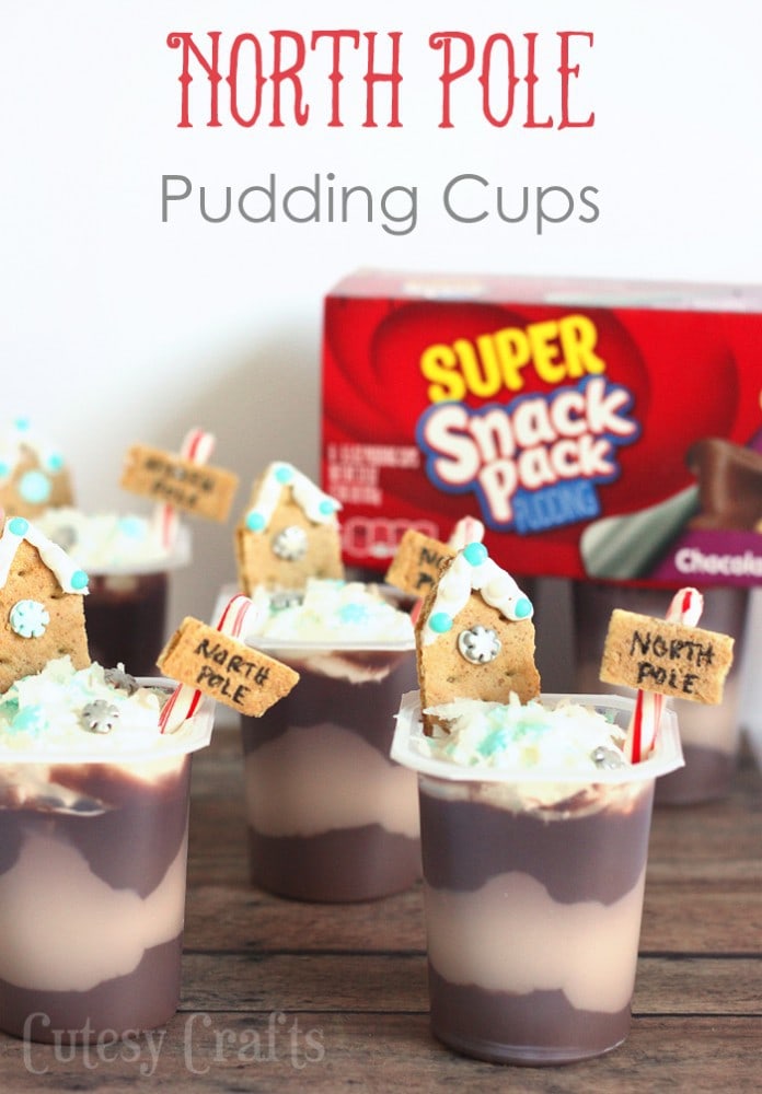 Christmas Treats - North Pole Pudding Cups #SnackPackMixIns #ad