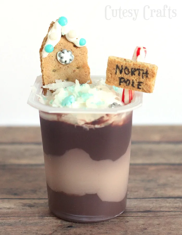 Christmas Treats - North Pole Pudding Cups #SnackPackMixIns #ad